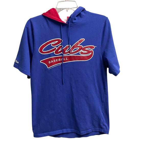 Chicago Cubs Mitchell & Ness Hooded Tee Size Small Baseball MLB Sportswear Fan - Picture 1 of 7